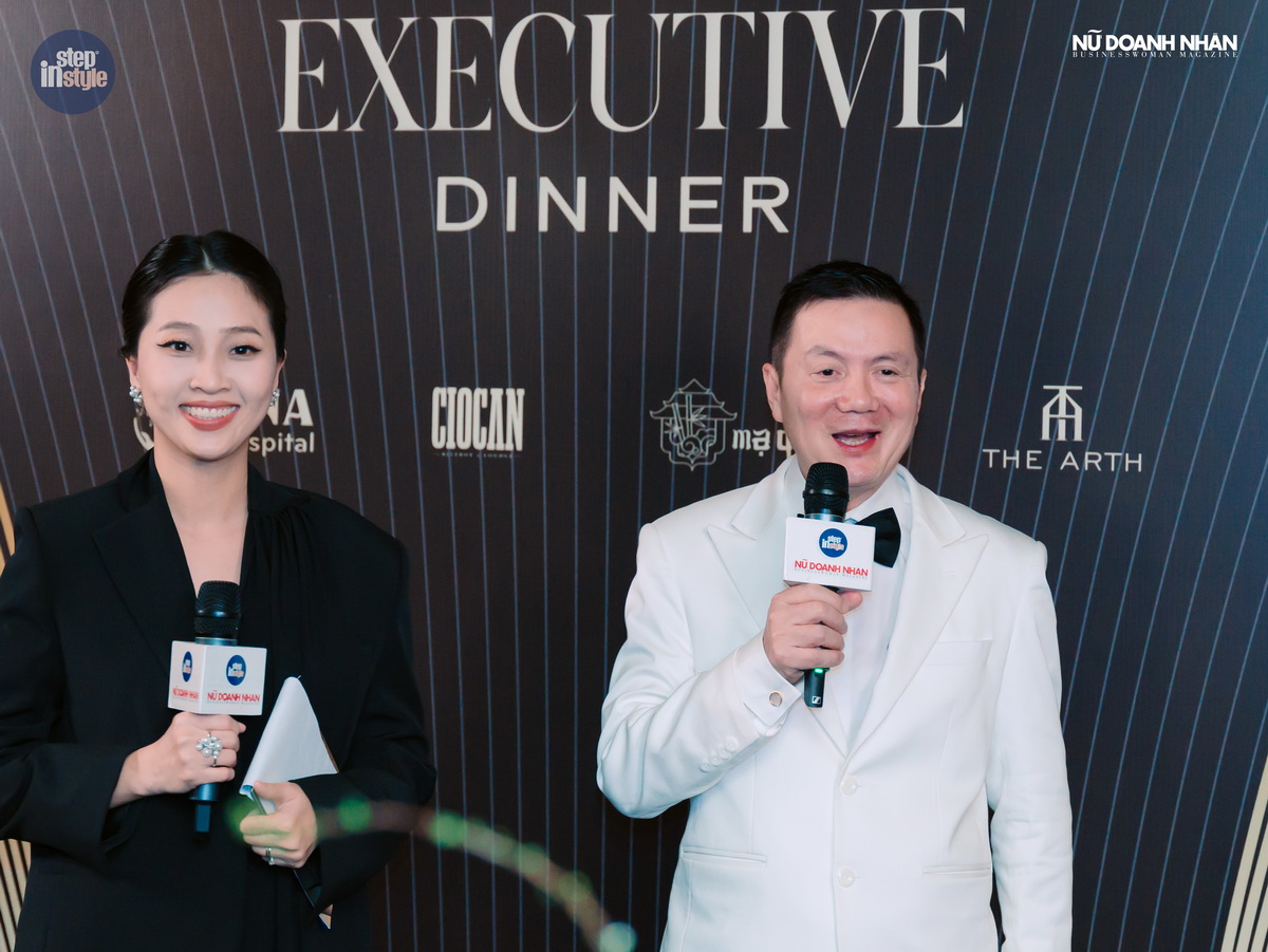 MC Liêu Hà Trinh cùng bác sĩ Hào tại sự kiện Executive Dinner